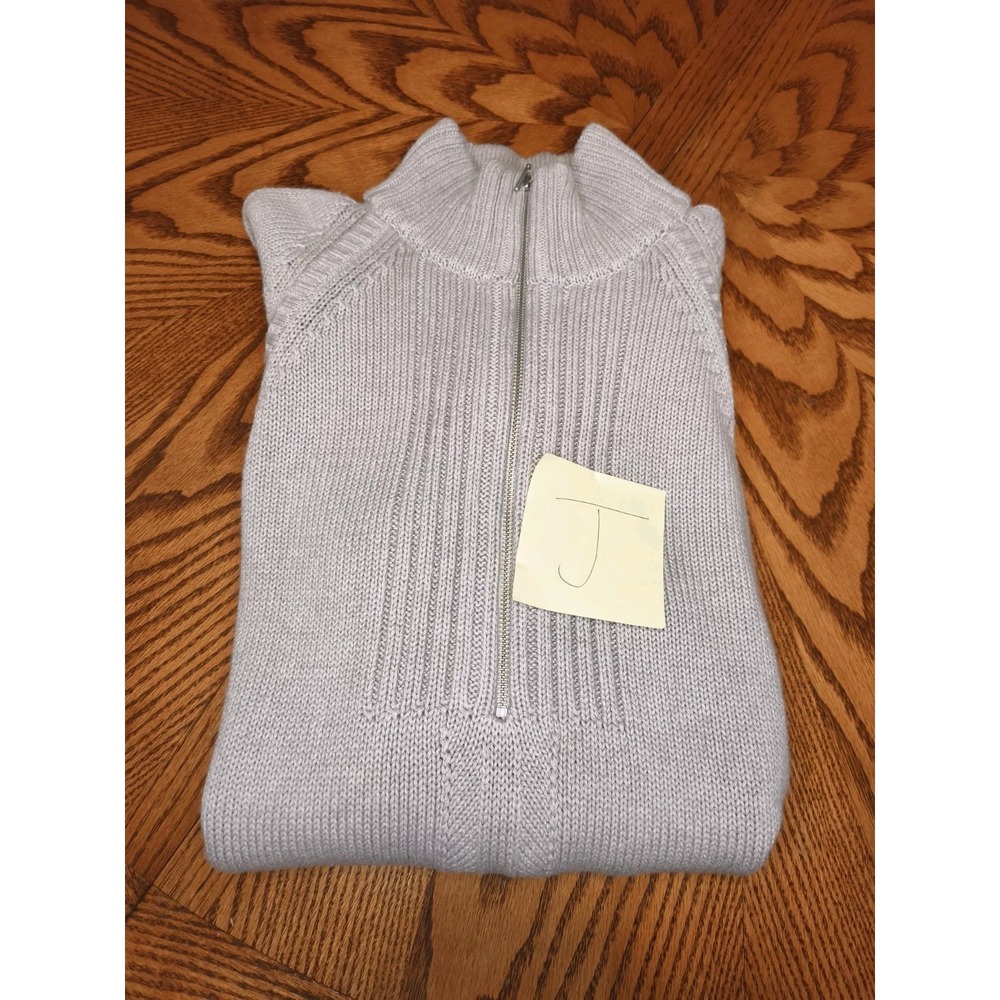 Carlise Cotton Cashmere Quarter Zip Cable Knit Tunic Sweater Small - Picture 9 of 9